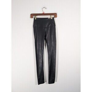 NWT Calia Pants Women XS Black Power Sculpt Faux Leather High Rise Leggings‎